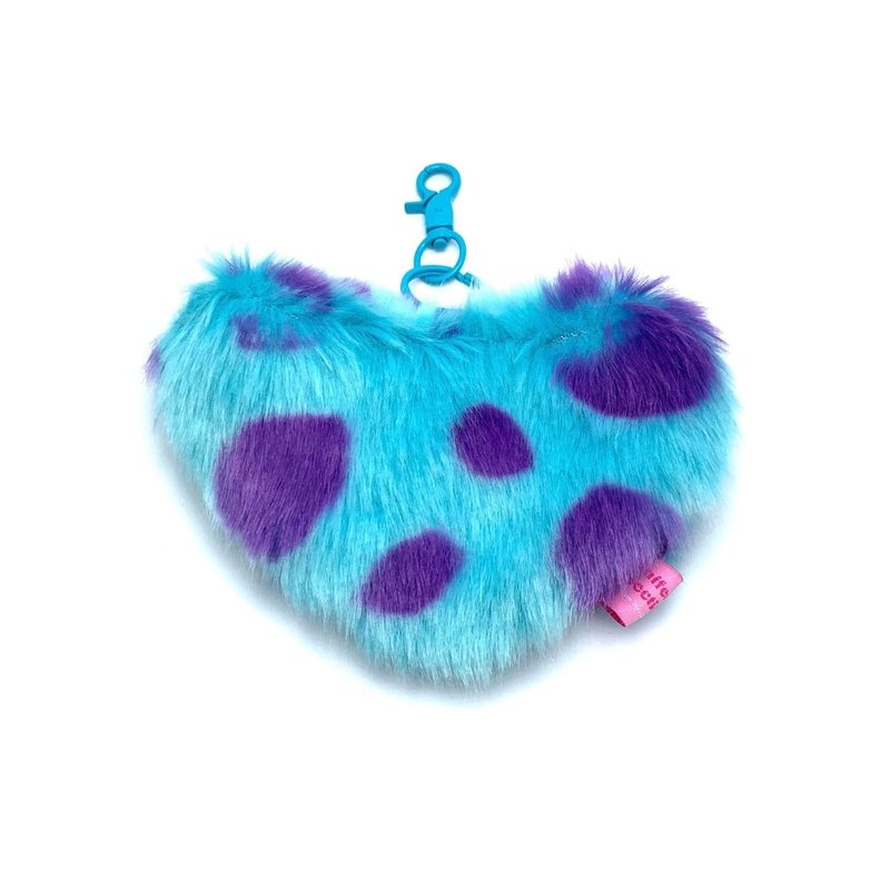 JCC 蓝色大波点爱心零钱包挂饰 - 零钱包 - 聚酯纤维 蓝色