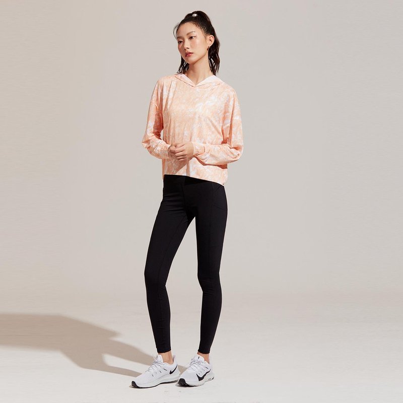 【全程台湾制造】-透气迷彩连帽上衣-杏桃沙瓦 - 中性连帽卫衣/T 恤 - 聚酯纤维 橘色