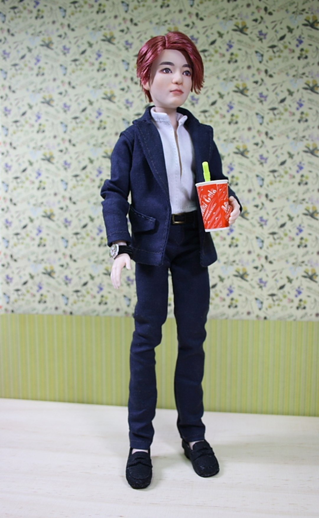 suit fot BTS jacket+pants+ Sleeveless shirt set - 其他 - 棉 蓝色