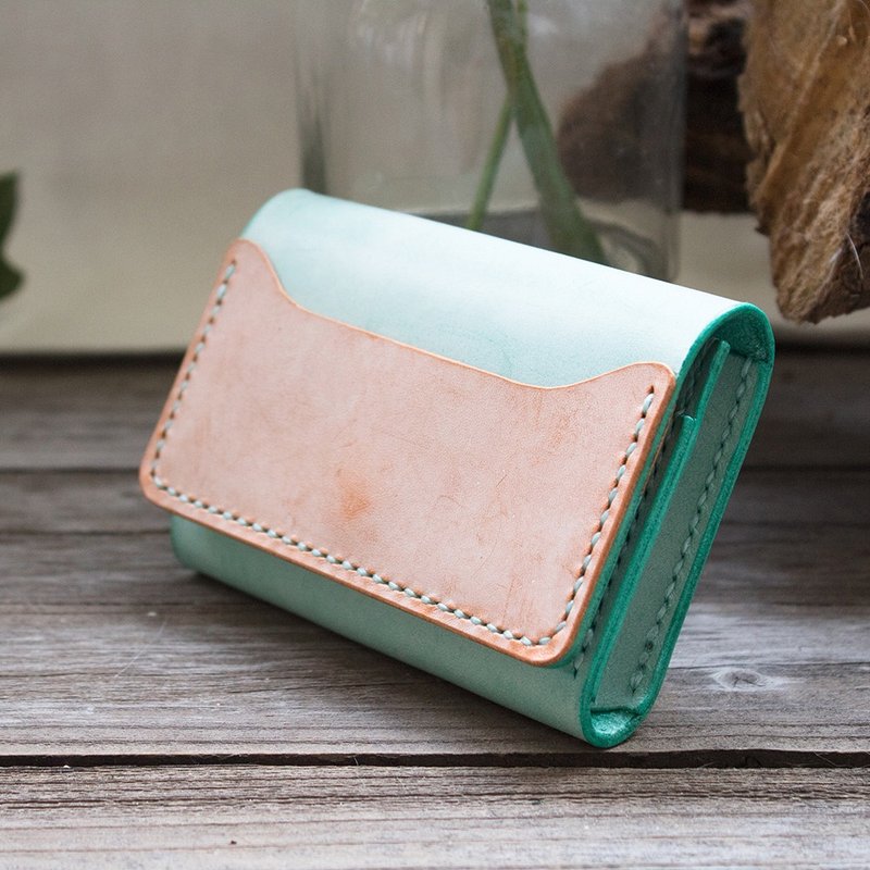 猫头多格卡包 散纸包 名片包 意大利头层擦蜡皮 - 零钱包 - 真皮 绿色