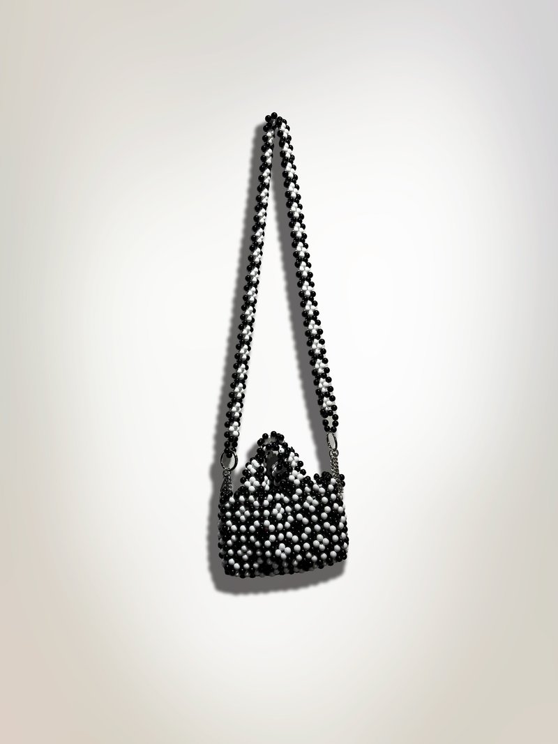彩色 /黑白 花花图案串珠迷你包 连手机挂绳 - 侧背包/斜挎包 - 塑料 多色