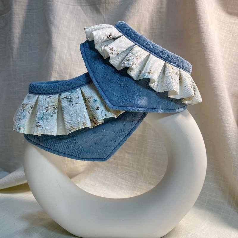 发裁手作。Facai Handmade 宠物领巾 毛孩玛格领_雾蓝花语 - 衣/帽 - 棉．麻 蓝色