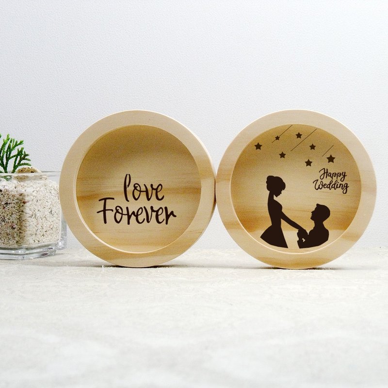 love forever 结婚 专属礼物 新婚祝福 forever love 杯垫 刻印 - 其他 - 木头 咖啡色