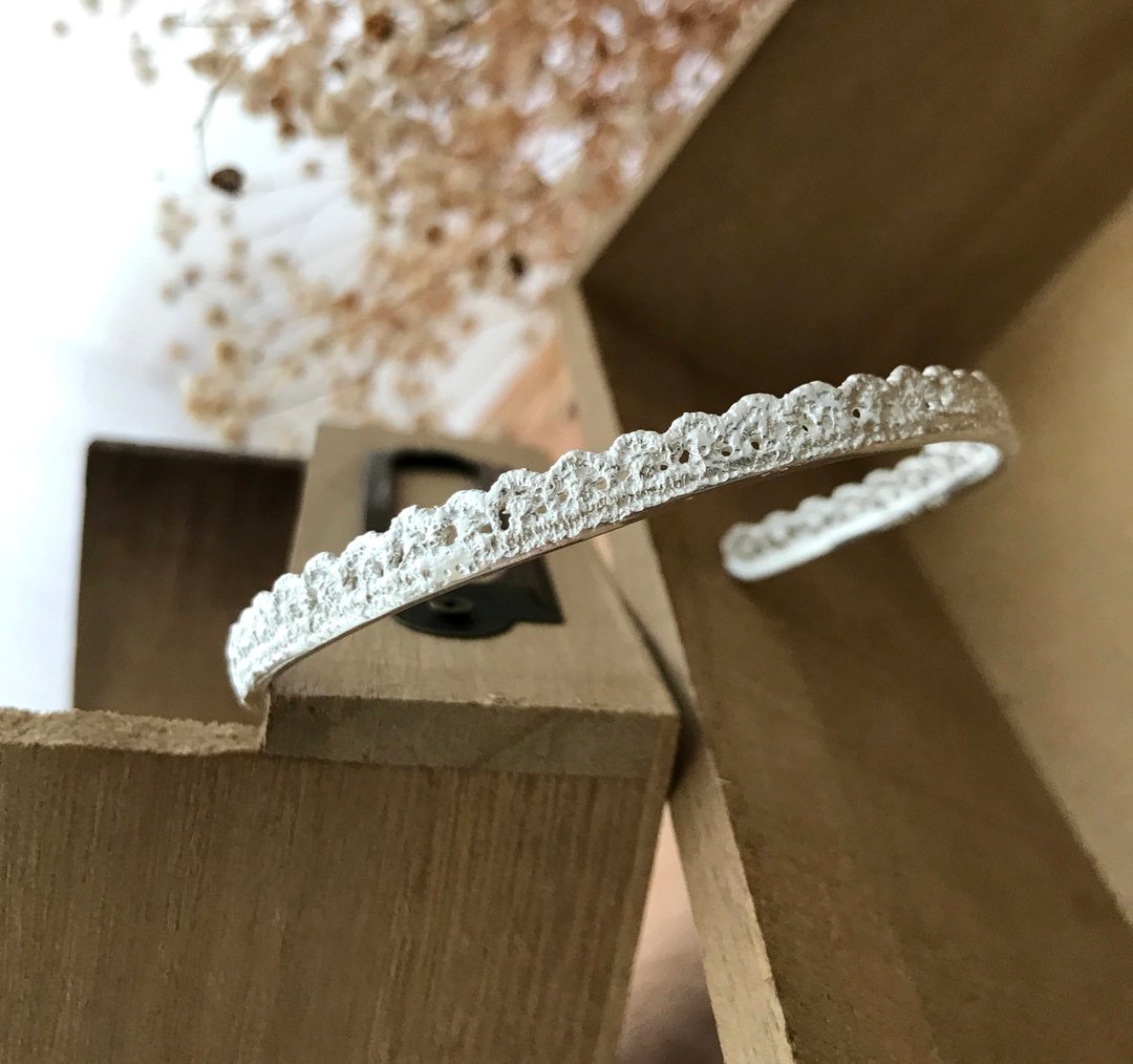 罗马假期 纯银手镯 手工蕾丝手镯 手环 精致细致质感 - 手链/手环 - 纯银 