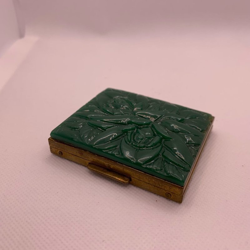 Vintage  仿青玉粉饼盒 - 其他 - 其他金属 