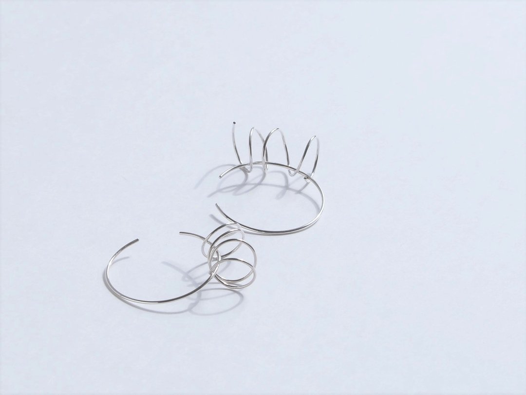 Hoop earrings wind south / Wind from tomorrow - 耳环/耳夹 - 其他金属 银色