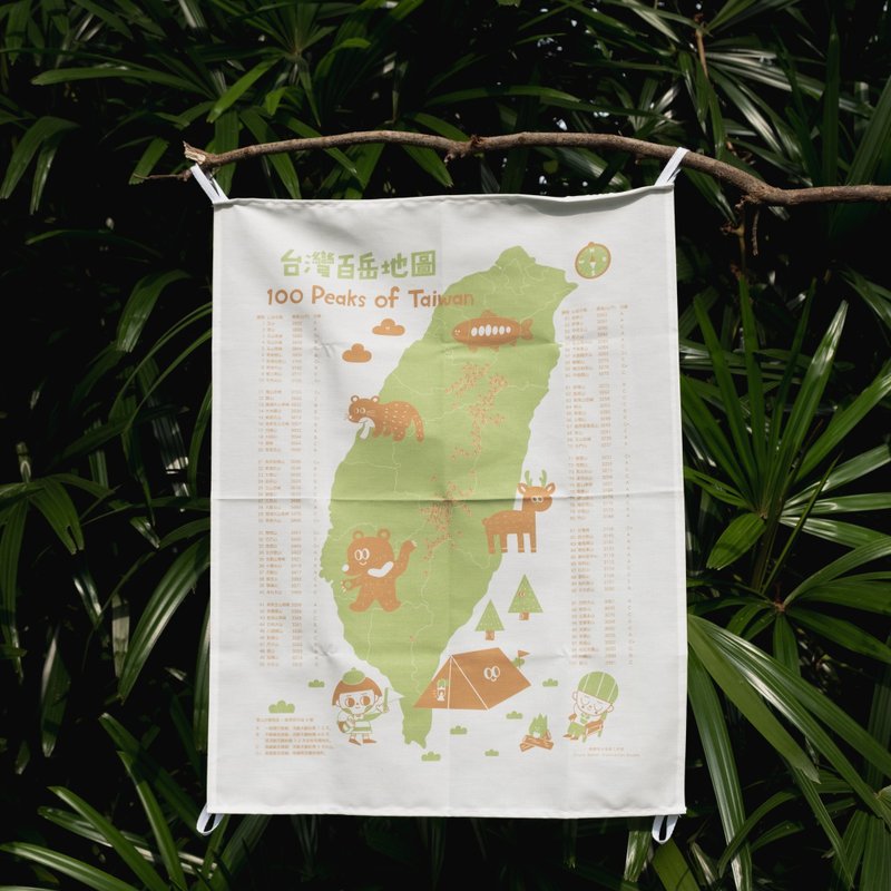 台湾百岳地图 插画挂布 - 海报/装饰画/版画 - 聚酯纤维 绿色