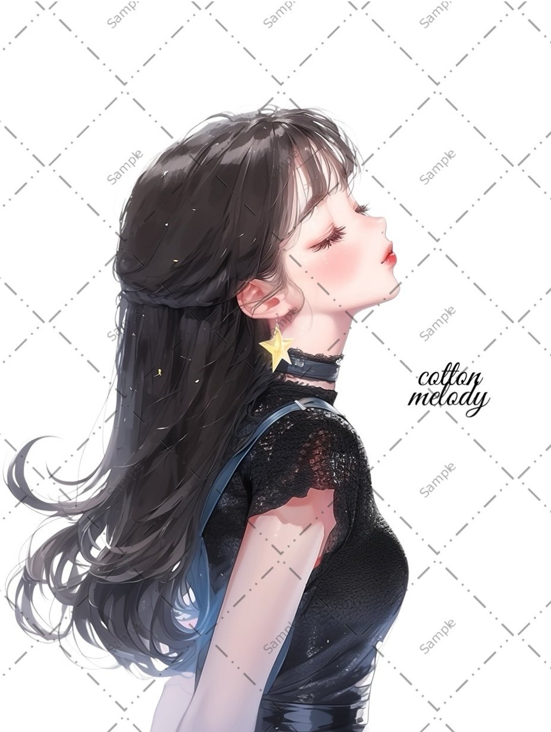 original sticker no.1370 人物贴纸 原创贴纸 人物贴纸 女孩贴纸 原创人物贴纸 - 贴纸 - 纸 