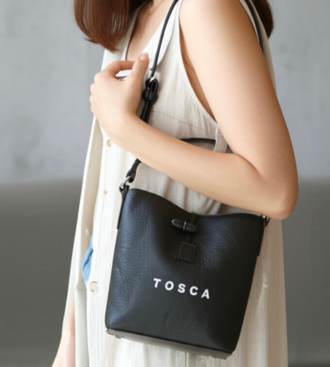 Tosca | Leather Bucket Bag - 斜孭包 手袋 手提 水桶 卡包 - 侧背包/斜挎包 - 真皮 