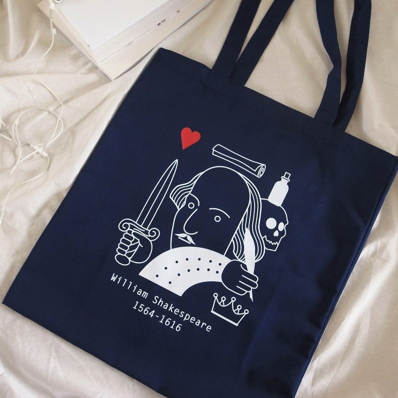 Macondo Banana.co Tote (Dark Blue) - 侧背包/斜挎包 - 棉．麻 蓝色