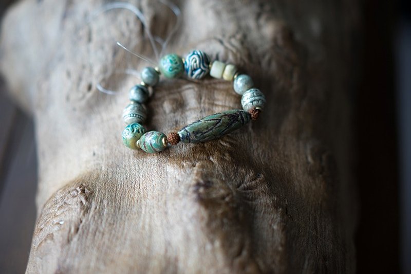 气息/柬埔寨陶瓷石头手链 - 手链/手环 - 陶 