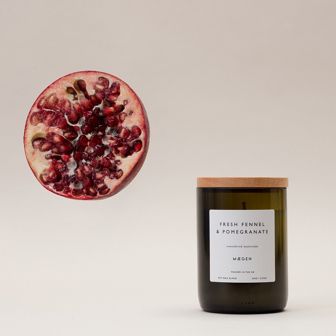 【英国 MÆGEN】Orchard蜡烛- 茴香 & 石榴 /240g - 蜡烛/烛台 - 玻璃 绿色