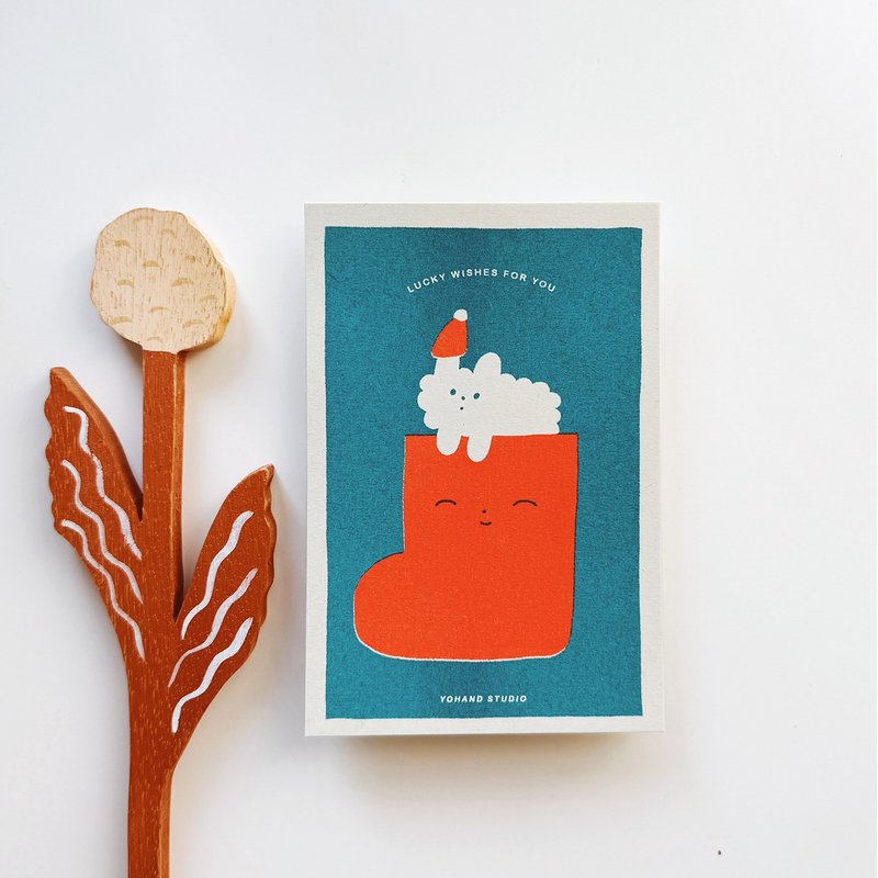 狗狗云的祝福 / 孔版印刷明信片 - 卡片/明信片 - 纸 绿色