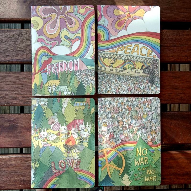 A6笔记本兔辅音乐祭四合一 - 笔记本/手帐 - 纸 多色