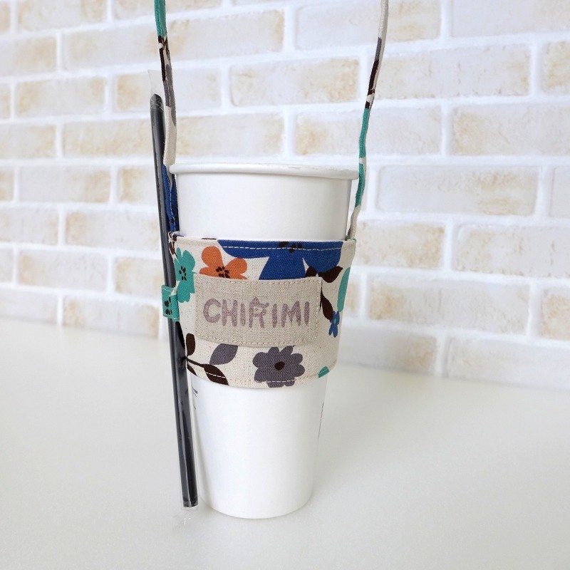 环保饮料提袋 《米底彩拓花》 - 随行杯提袋/水壶袋 - 棉．麻 