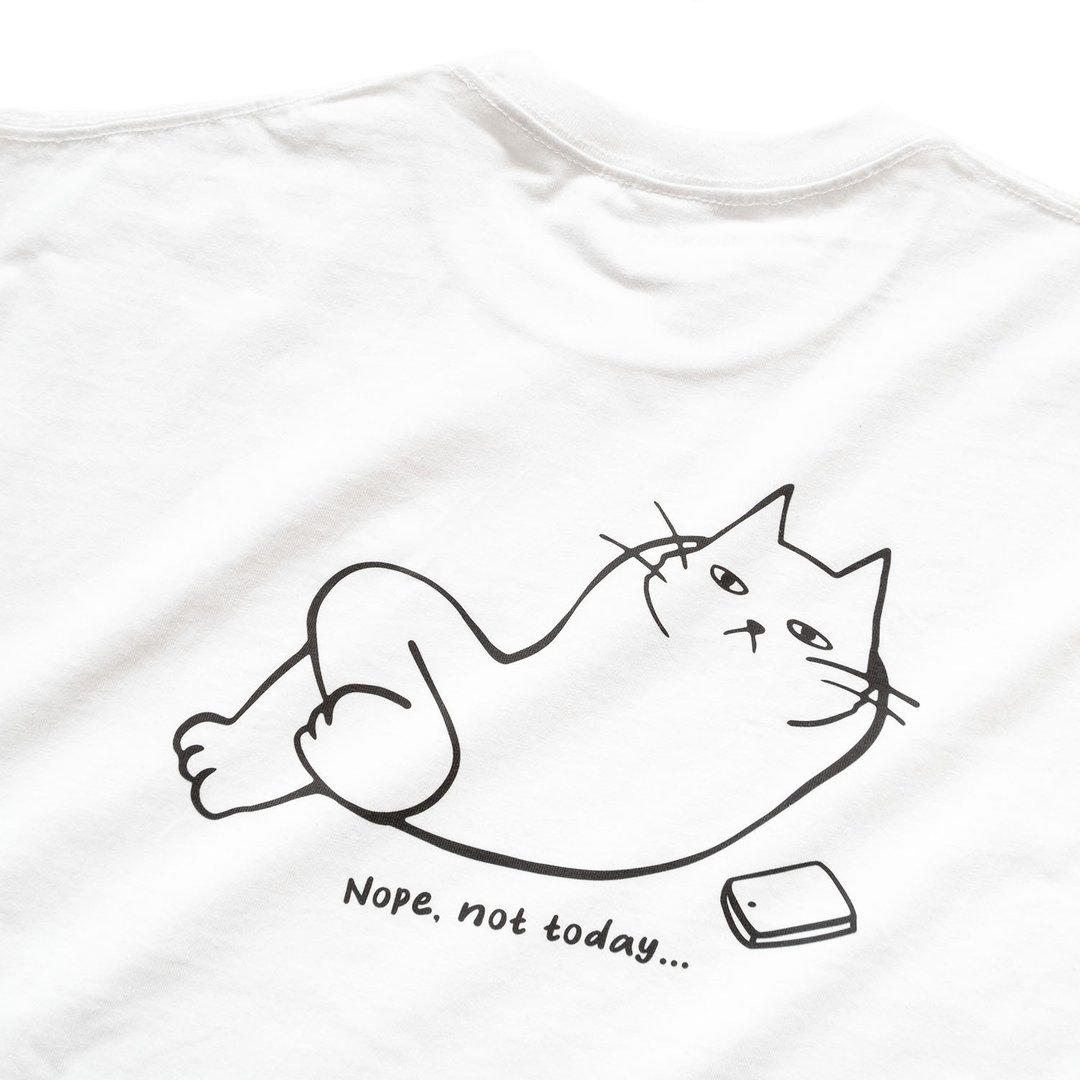 【GOOD DAY】Do Nothing Lifestyle 图案 Tee (ZT899) - 2色选择 - 男装上衣/T 恤 - 棉．麻 白色