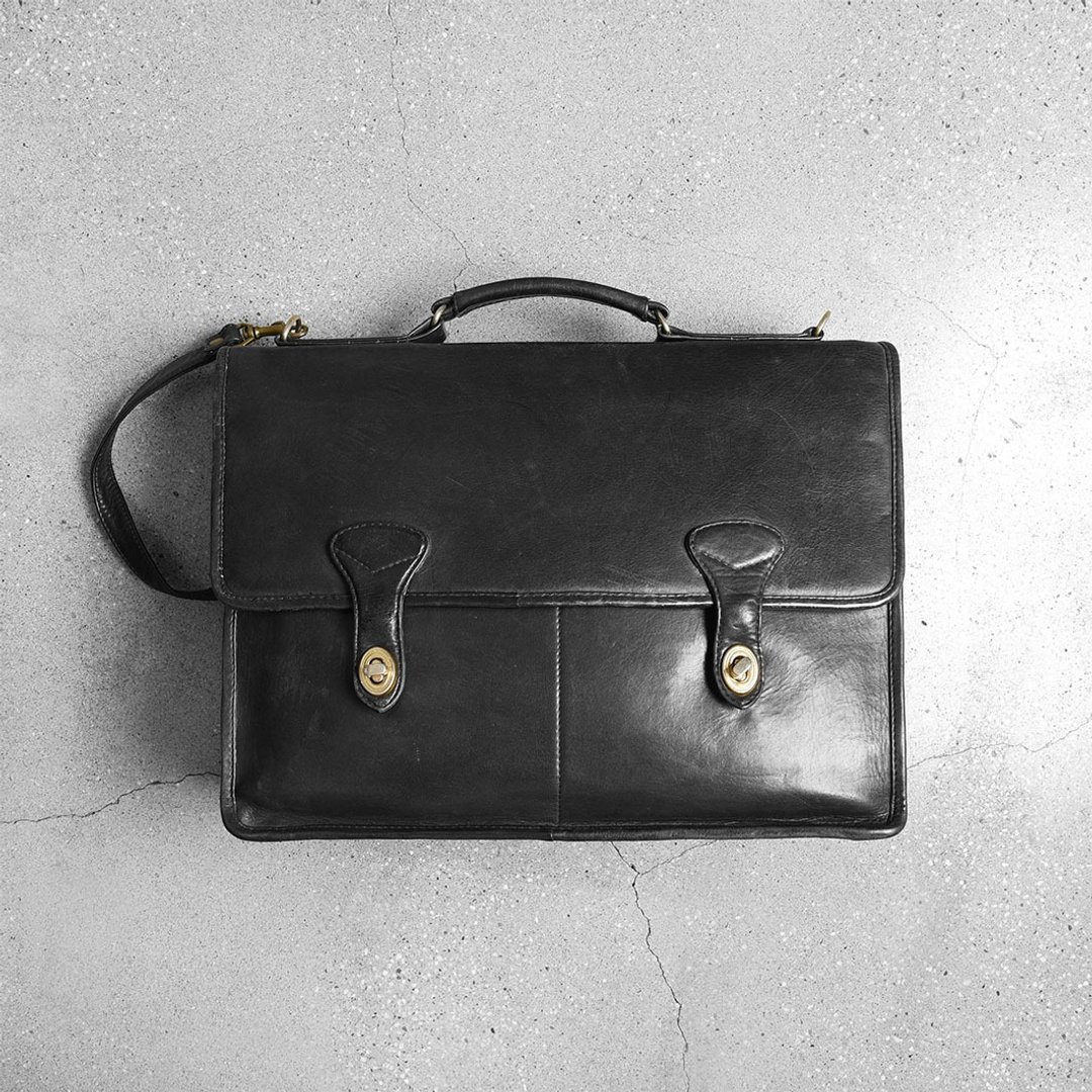 Coach 古董手提公文包 / Vintage 古着 - 公文包/医生包 - 真皮 黑色