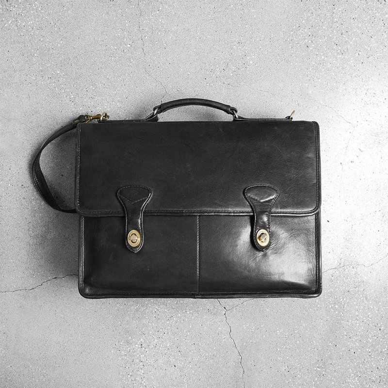 Coach 古董手提公文包 / Vintage 古着 - 公文包/医生包 - 真皮 黑色
