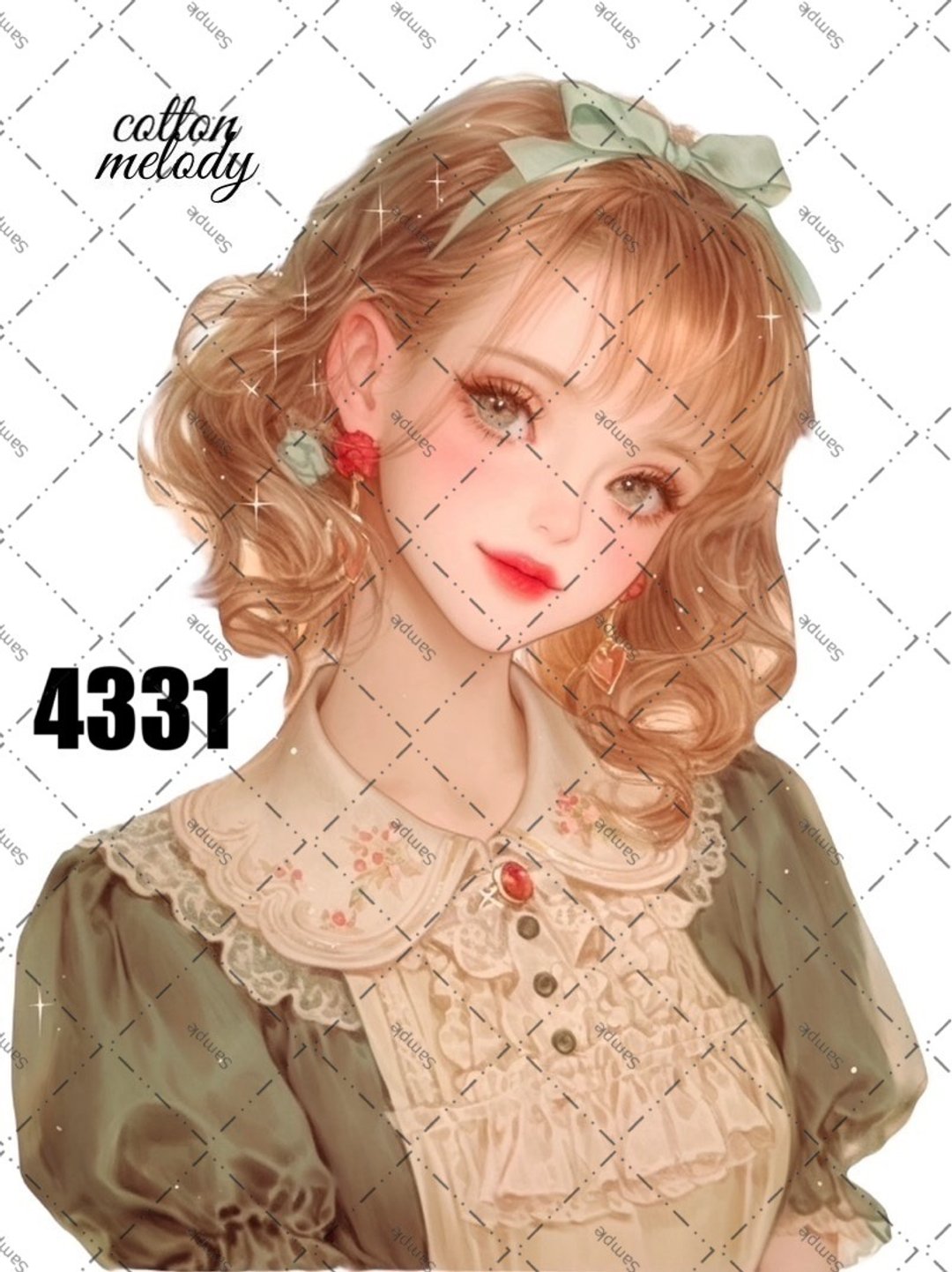 original sticker no.4331 人物贴纸 原创贴纸 原创人物贴纸 装饰贴纸 cotton melody - 贴纸 - 纸 