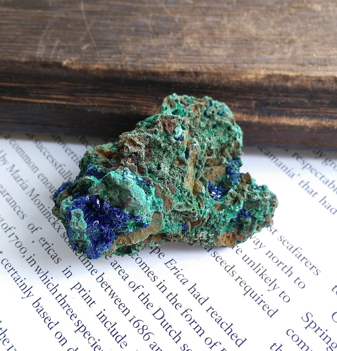 Azurite 湖北产地 蓝铜矿 圭孔雀石 共生矿 天然矿石 原矿 - 摆饰 - 其他材质 