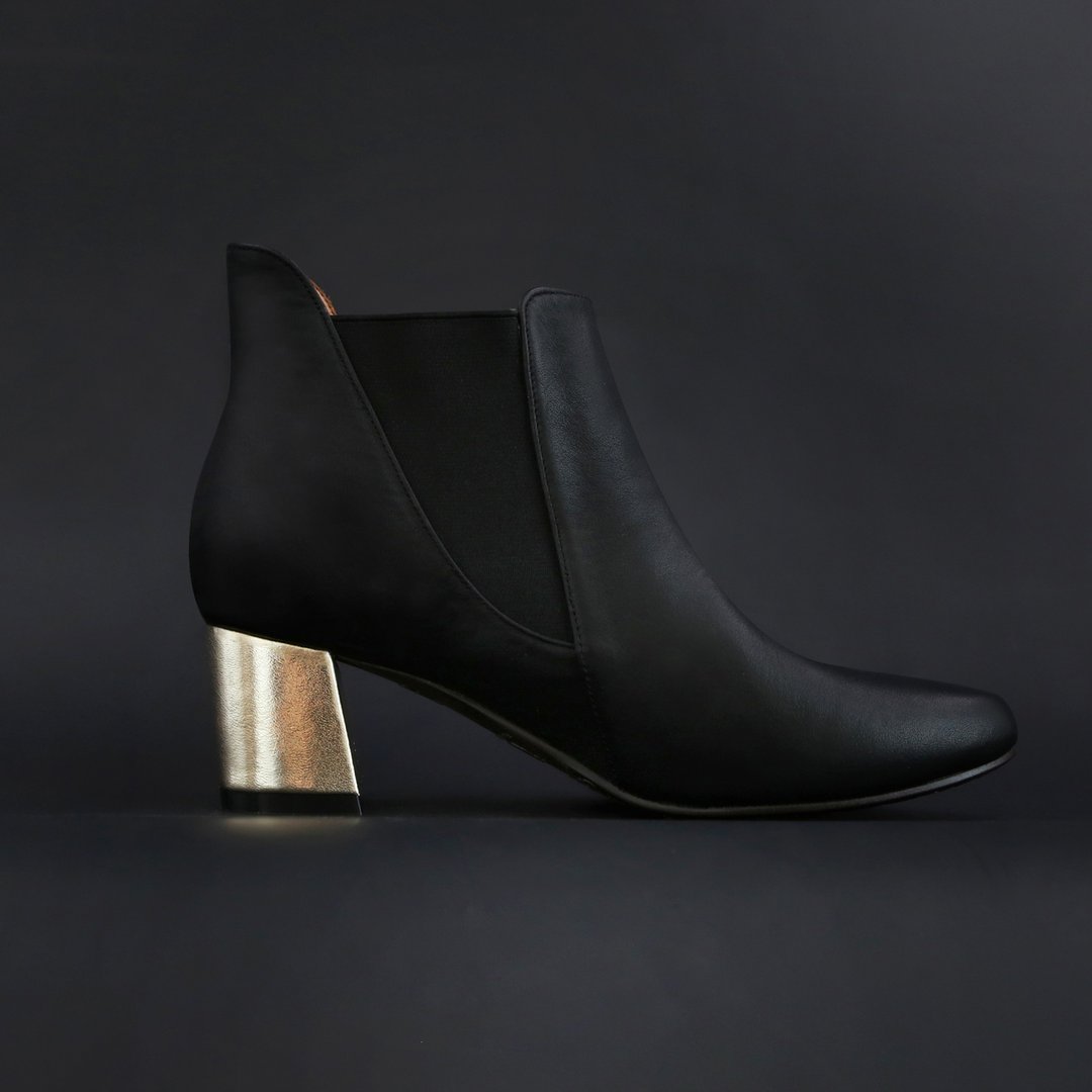 Turns Boots 跟靴(Glod)香槟金 | WL - 女款短靴 - 真皮 金色