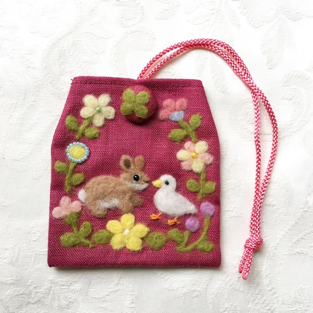 amulet bag of rabbit and duck - 其他 - 棉 红色