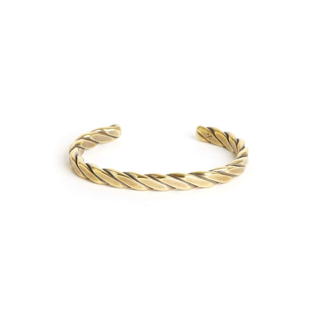 Studebaker Metals - Heavyweight Plait 手工锻造古拙黄铜手环 - 手链/手环 - 铜/黄铜 黄色