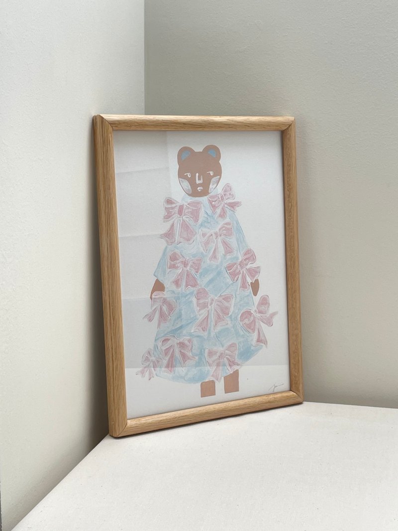 粉熊 A4原创手绘印刷绘图 | 挂画 | 限量 | 装饰画 - 海报/装饰画/版画 - 纸 蓝色