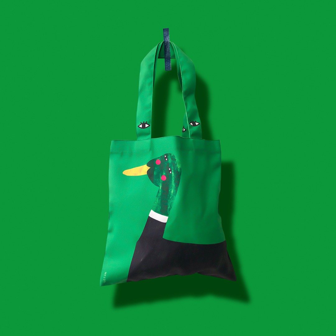 Tote bag canvas : Mallard Duck - 公文包/医生包 - 棉 绿色