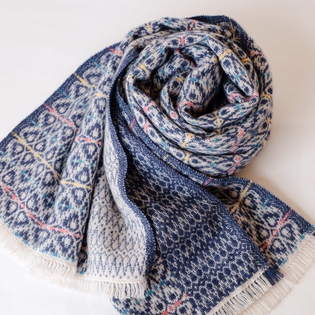 Cashmere 100% 手工喀什米尔羊绒围巾【彩华07】 - 围巾/披肩 - 其他材质 