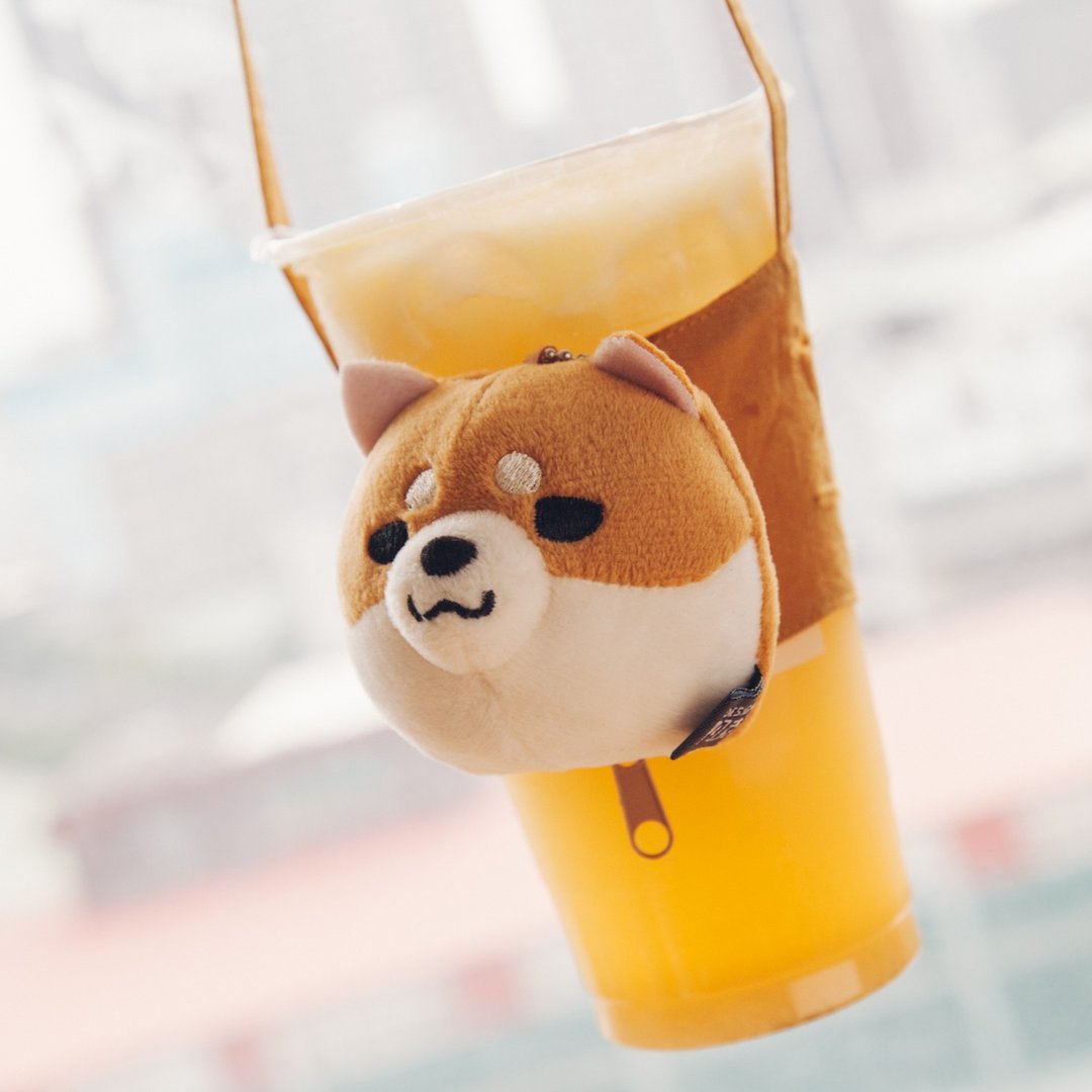 小米柴犬饮料提袋吊饰 阿瓦 / 独家 - 玩偶/公仔 - 其他材质 咖啡色