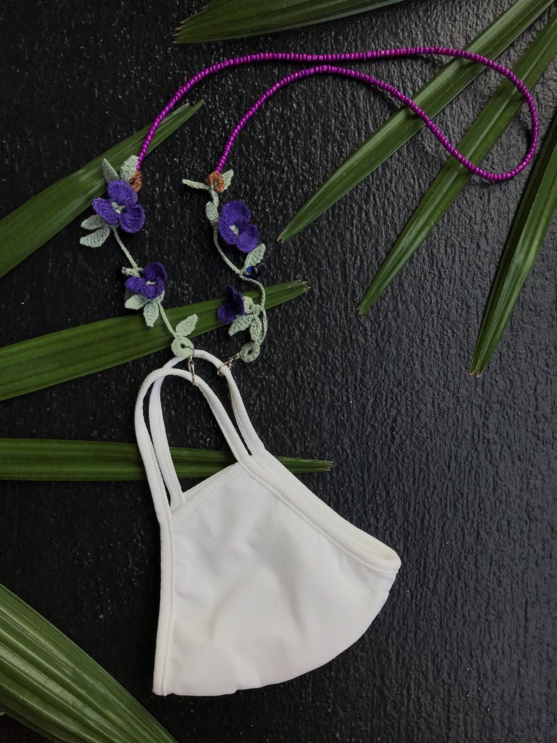 禮物 口罩鍊、眼鏡鍊兩用LittleBean crochet |VIOLET| - 口罩 - 贵金属 紫色