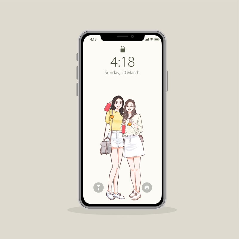 【定制化Wallpaper】人像 宠物 似颜绘 Iphone⋯手机/平板 壁纸⋯ - 电脑手机桌布/贴图/App 图示 - 其他材质 