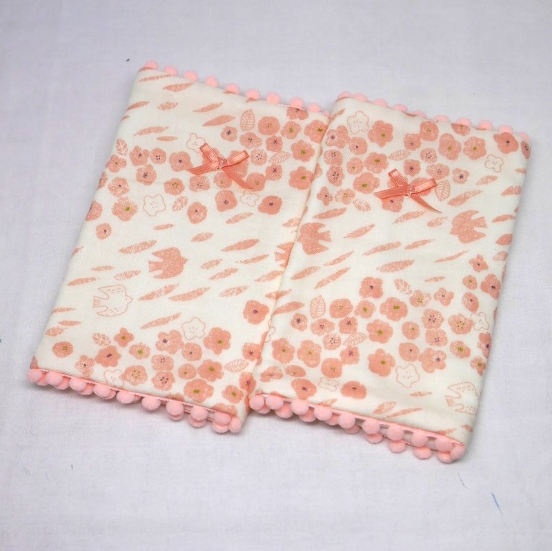Japanese Handmade 8-layer-gauze droop sucking pads - 围嘴/口水巾 - 棉．麻 粉红色
