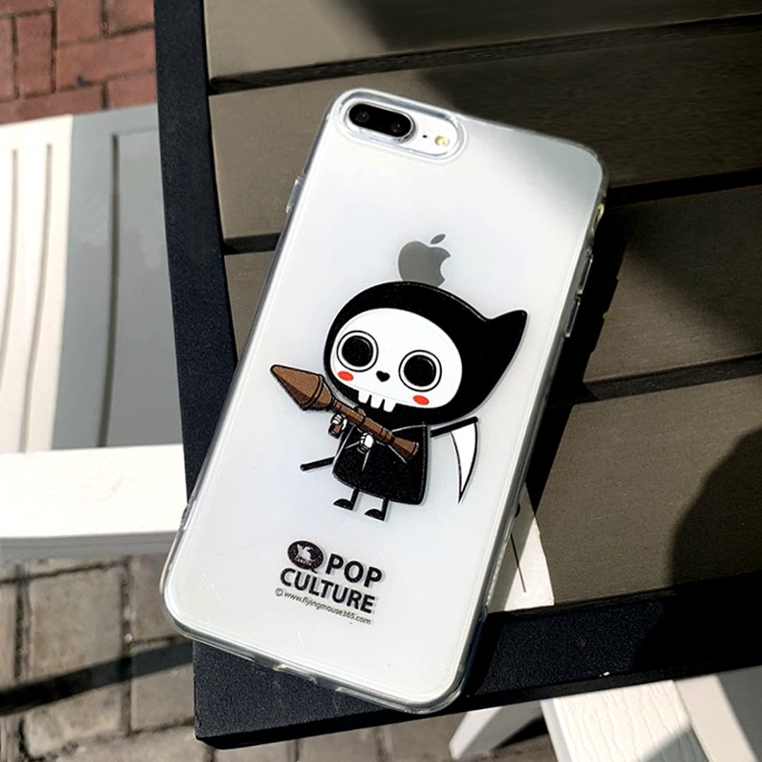 iPhone XS/8 Plus Flying Mouse 可爱卡通死神 透明手机套 手机壳 - 手机壳/手机套 - 硅胶 透明