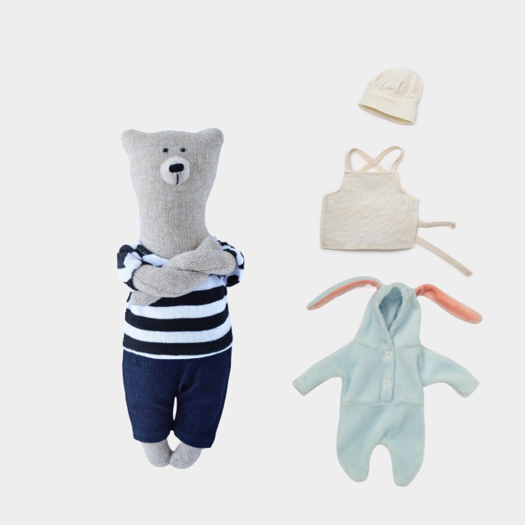 PK bears礼盒组 |小厨师拉尔斯小熊 23cm&厨师装&兔子装 I手工熊 - 玩偶/公仔 - 棉 