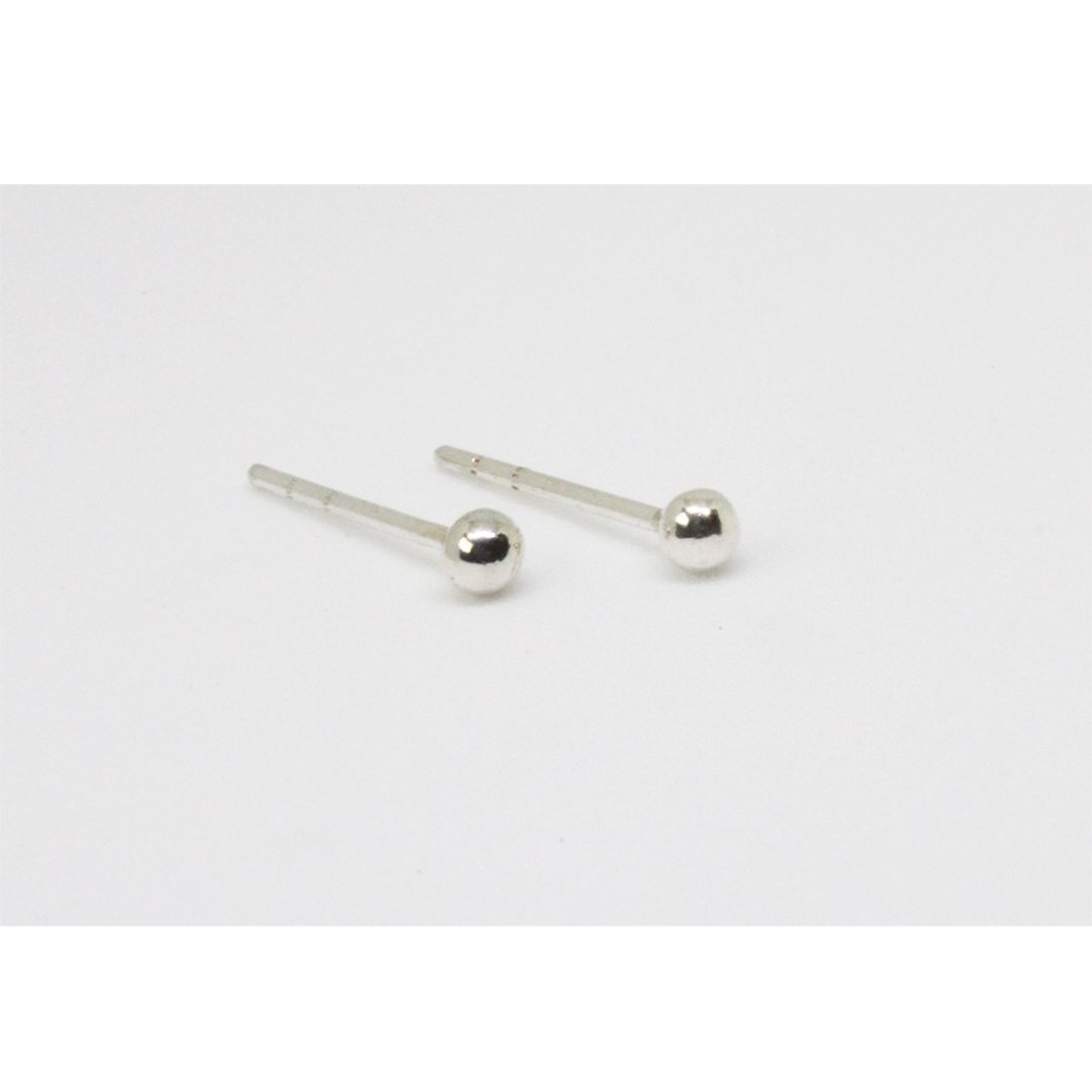 【经典款】2.5mm 纯银 迷你圆头耳环  耳针 - 耳环/耳夹 - 纯银 银色