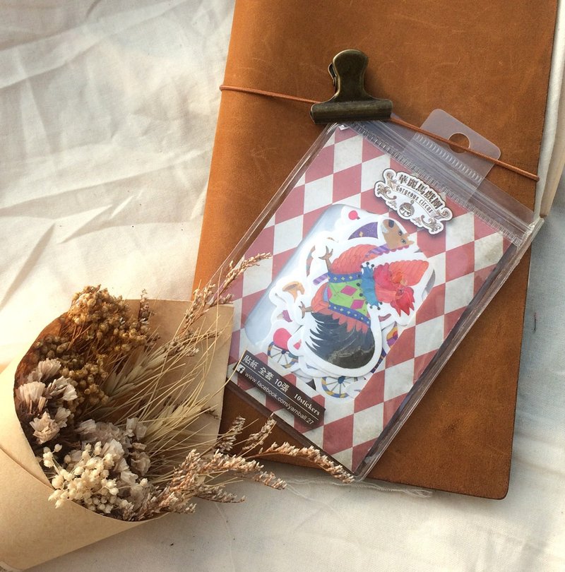 华丽马戏团 防水贴纸套装(共10枚) - 贴纸 - 纸 红色