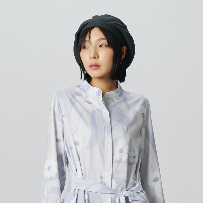 【绝版特价】优雅深蓝色贝雷帽 轻薄垂坠 四季百搭 - 帽子 - 聚酯纤维 蓝色