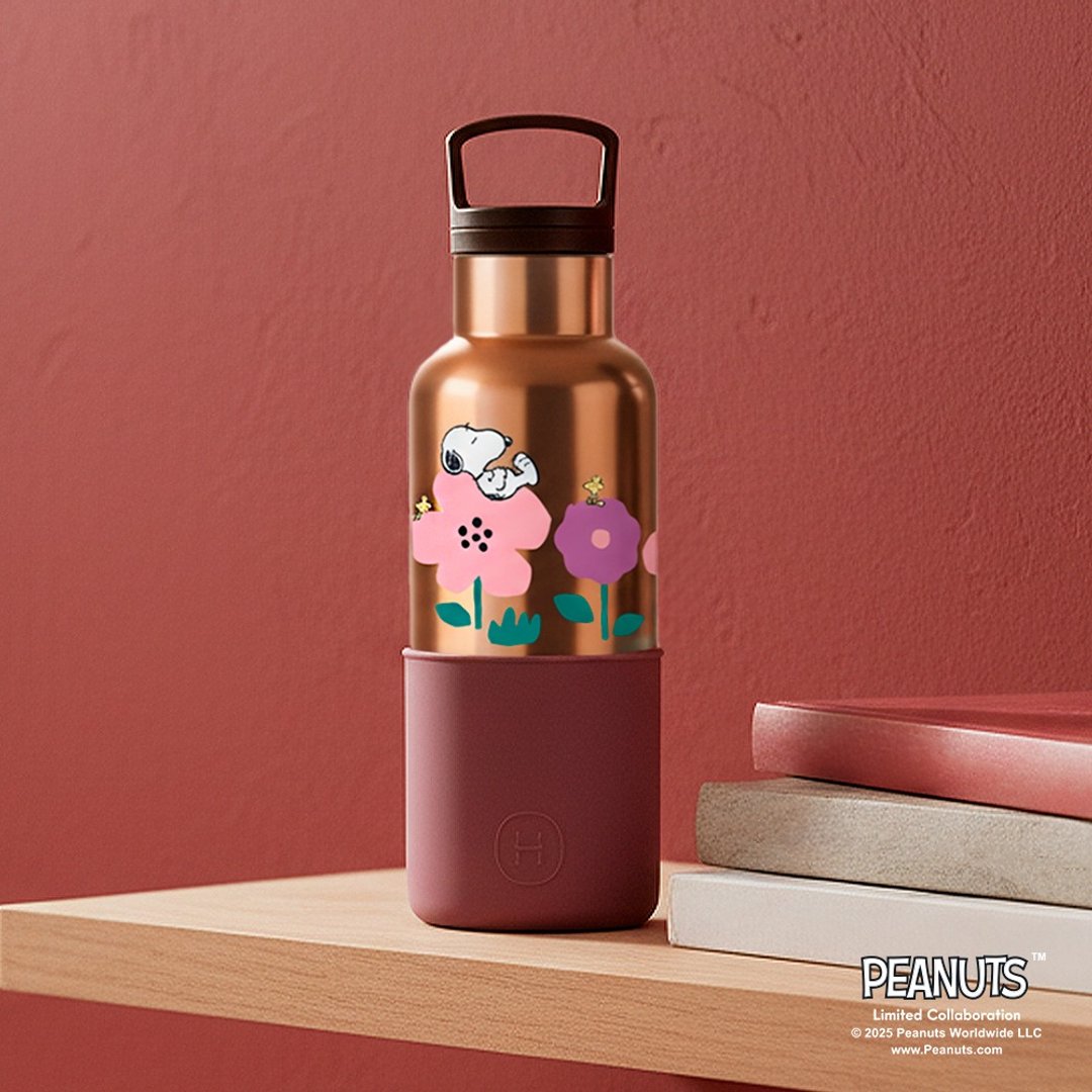 【Pinkoi x SNOOPY】HYDY 480ml 摩卡金瓶 - 酒红 - 保温瓶/保温杯 - 不锈钢 金色