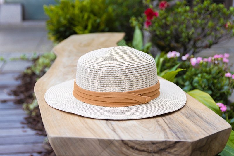 Unni 雍容爵品草帽-编织帽 帽 草帽 防晒 straw hat 中性 男女帽 - 帽子 - 植物．花 咖啡色