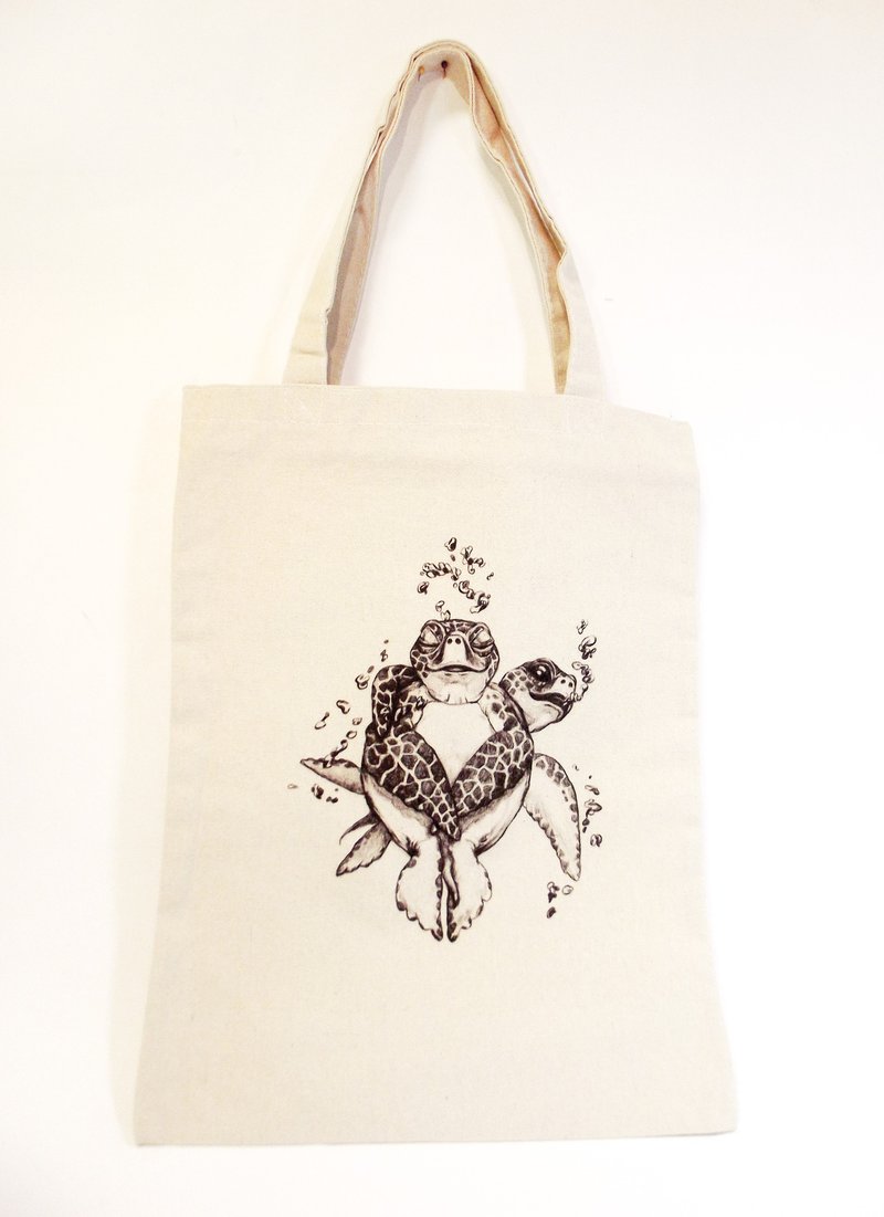 海龟的祈祷--环保提袋 - 侧背包/斜挎包 - 棉．麻 