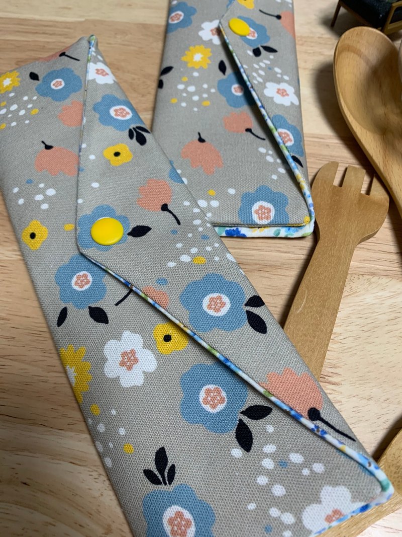 文青风环保纯棉筷袋 梦里花落 质感原胚  超优质卡其色 日本 潮 - 收纳用品 - 棉．麻 卡其色