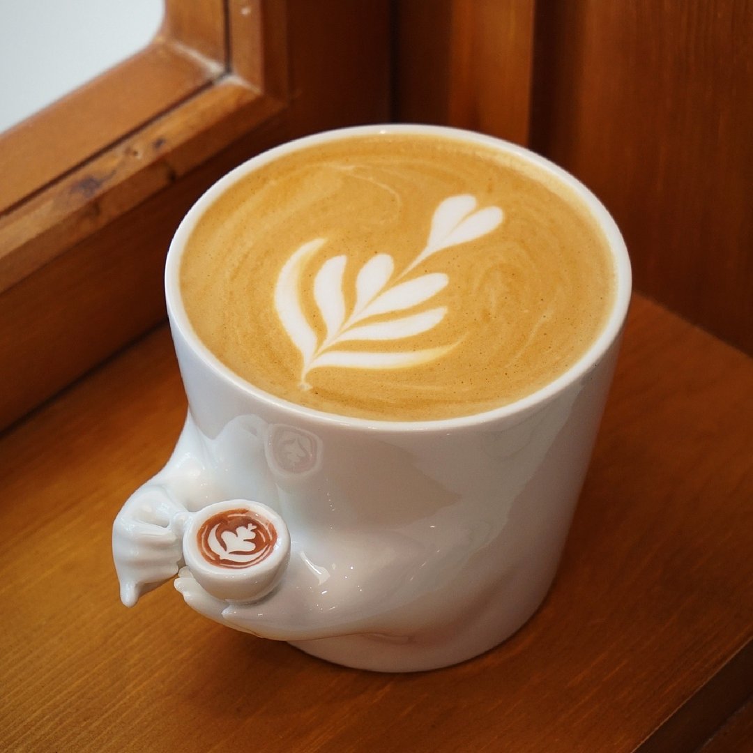 优雅的咖啡大师杯 手工陶瓷杯 / 手握咖啡杯 - 其他杯子 - 瓷 白色