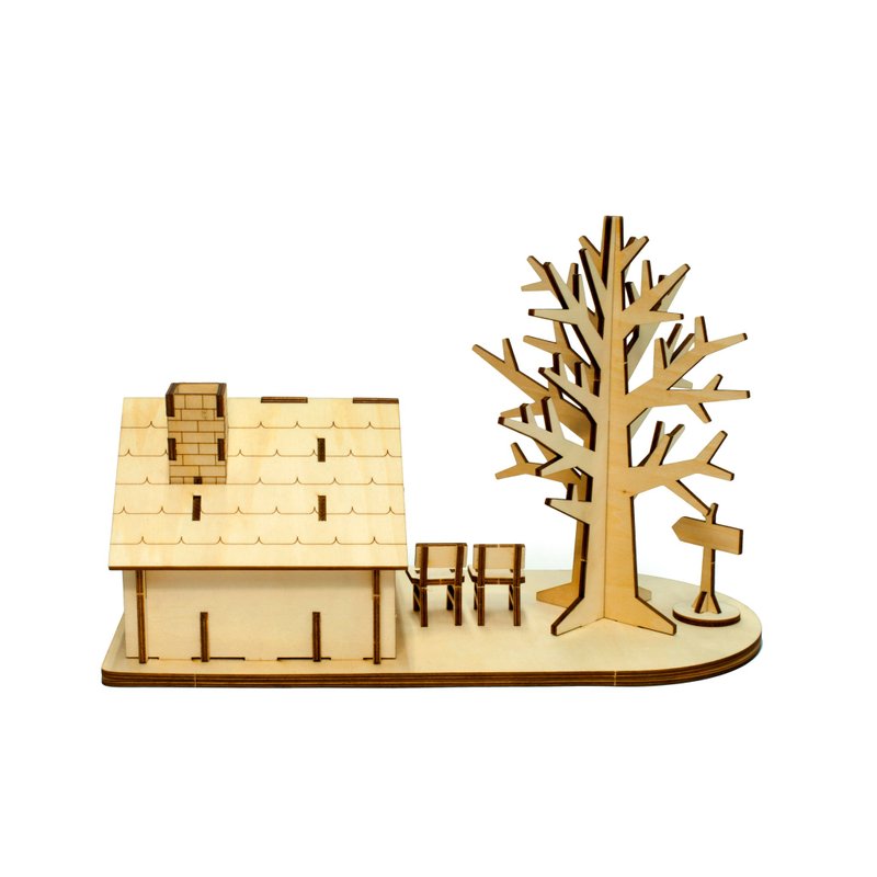 Jigzle 3D立体拼图系列 | 木质树屋拼图 | 超疗愈 - 木工/竹艺/纸艺 - 木头 咖啡色