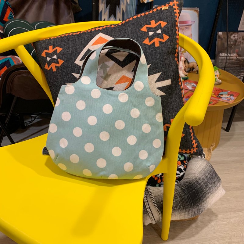 点点胖胖包【交换礼物】 - 手提包/手提袋 - 棉．麻 蓝色