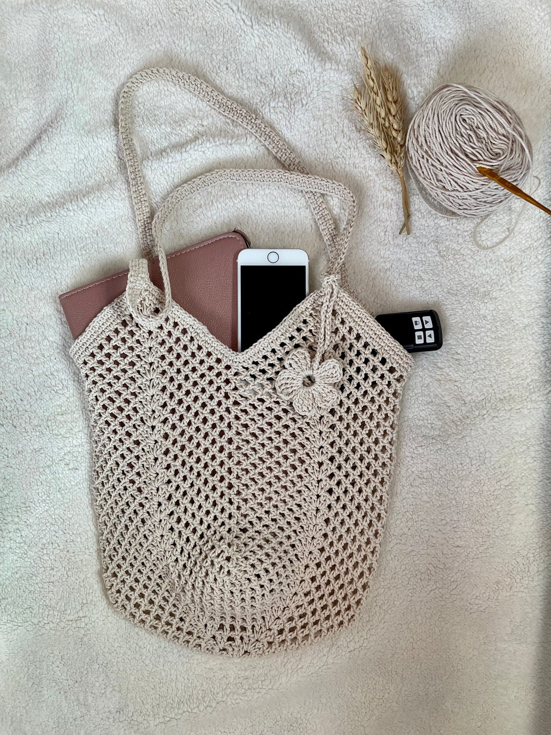 Shoulder Bag, Shopping Bag, Crochet Bag - 其他 - 棉 透明