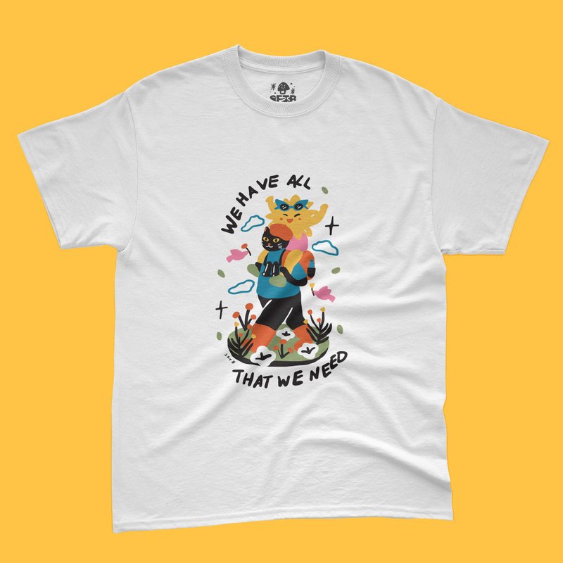 We Have All Printed T-shirt - 中性连帽卫衣/T 恤 - 棉．麻 白色