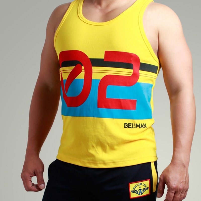 背心_NO:02(黄) - 男装背心 - 棉．麻 黄色