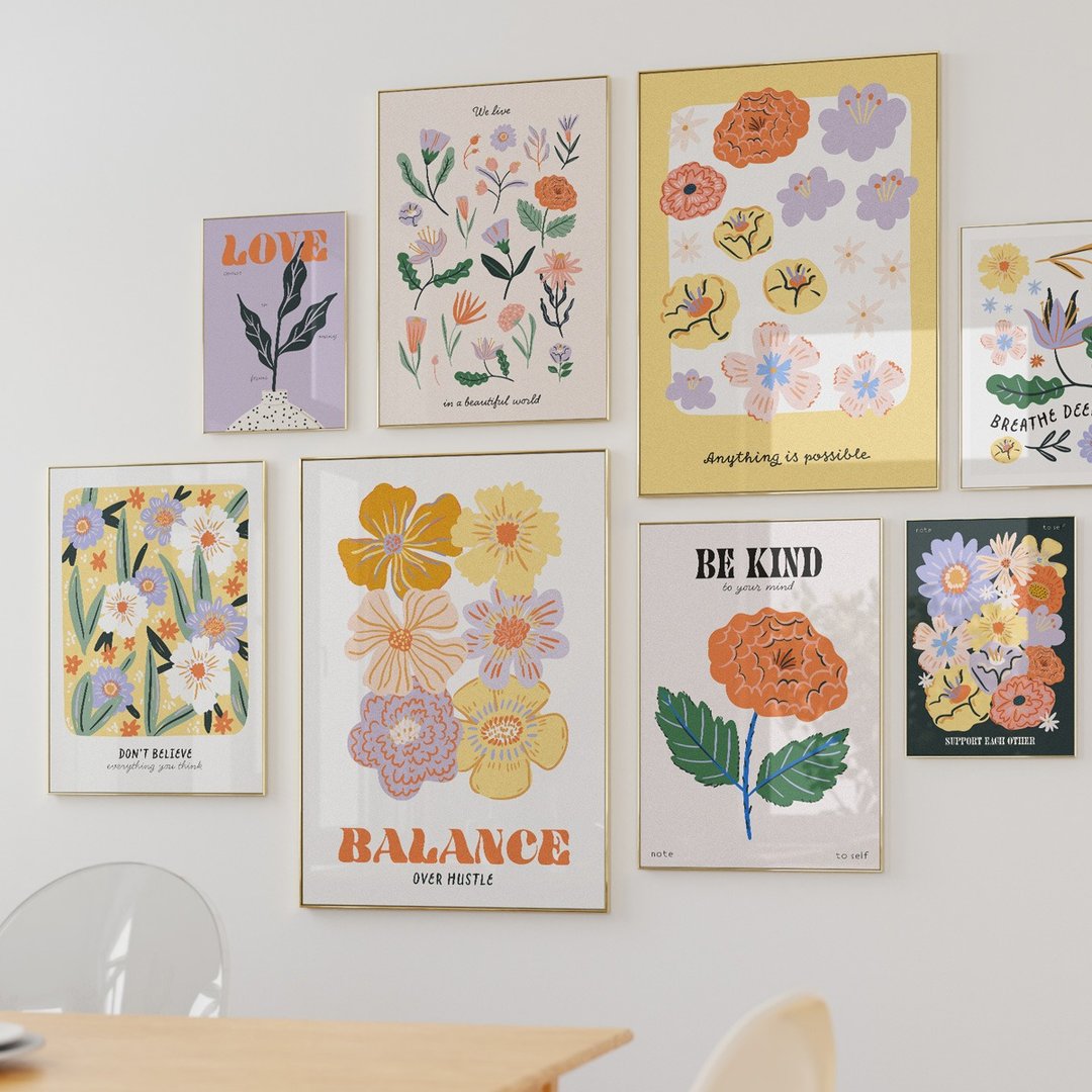 Floral Quotes - 缤纷花语画廊墙 x12 挂画装饰 海报 居家布置 - 电子手绘真人画像/绘画/插画 - 其他材质 